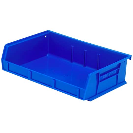 Quantum Storage Hang & Stack Bin: 11" OAW, 7-3/8" OAL, 3" OAH, Blue | 8-Pack | 8-Pack | Part #QUS236BL